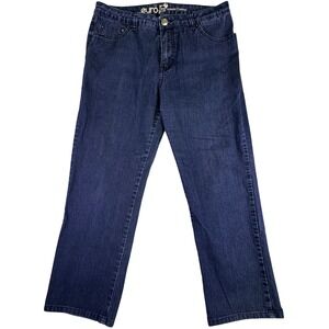 Euro Jeans Women's Size 12‎ Tummy Control Dark Wash Straight Leg Blue Slimming